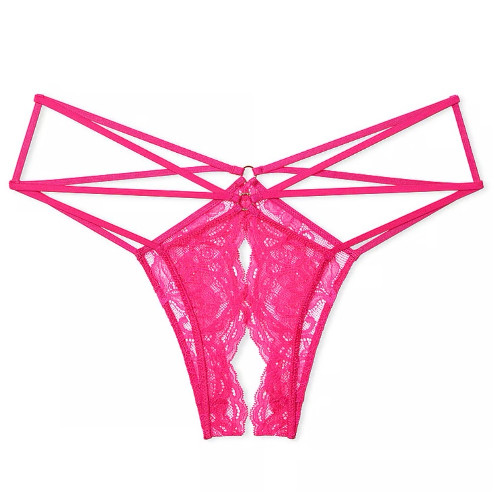 Victoria’s Secret Crotchless Panty Pink Cheeky Nwt Large